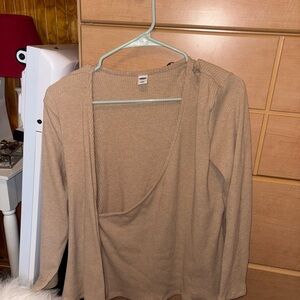 Old Navy Ribbed Tank Top in Beige